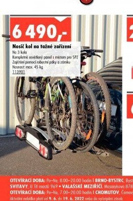 Nosič kol na tažné zařízení