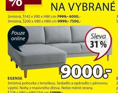 EGENSE 3místná pohovka s lenoškou