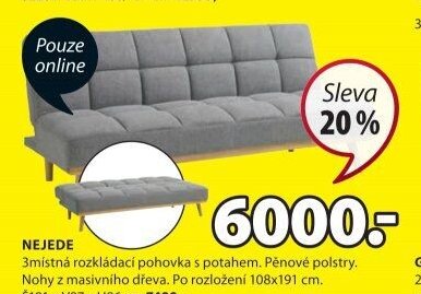 NEJEDE 3místná rozkládací pohovka