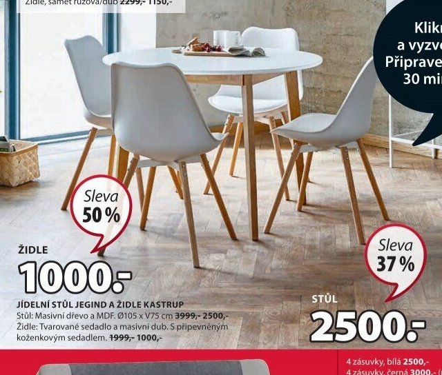 JÍDELNÍ STŮL JEGIND A ŽIDLE KASTRUP
