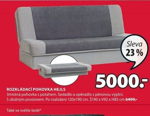 ROZKLÁDACÍ POHOVKA HEJLS
