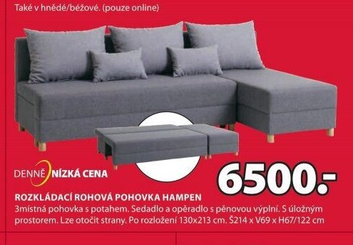 ROZKLÁDACÍ ROHOVÁ POHOVKA HAMPEN
