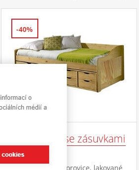 Postel se zásuvkami