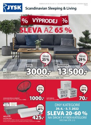 akční leták Jysk 29.6.2022-12.7.2022