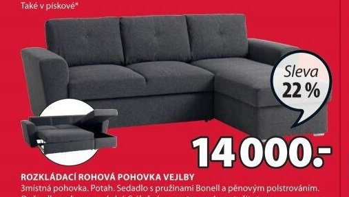 ROZKLÁDACÍ ROHOVÁ POHOVKA VEJLBY