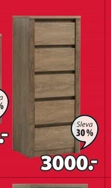 Komoda VEDDE 5 zásuvek