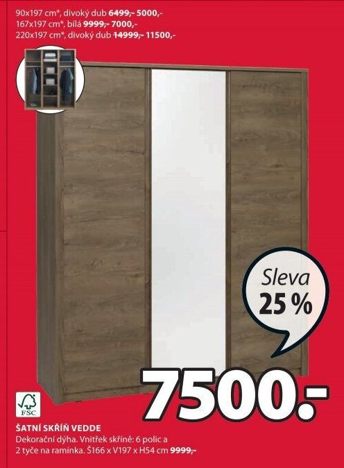 Šatní skříň VEDDE
