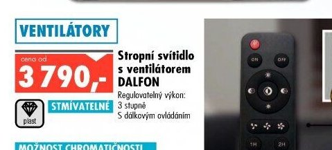 Stropní svítidlo s ventilátorem DALFON