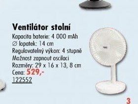 Ventilátor stolní