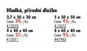 Hladká, přírodní dlažba