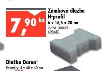 Zámková dlažba H-profil
