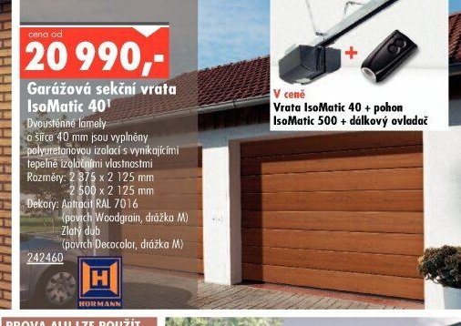 Garážová sekční vrata IsoMatic 40