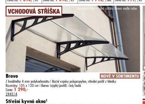 Vchodová stříška Bravo
