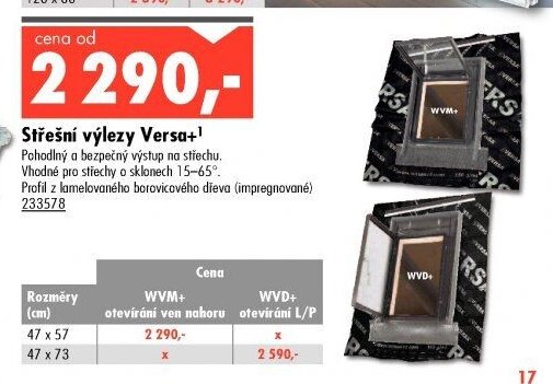 Střešní výlezy Versa+