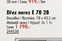Dřez nerez E 78 2B