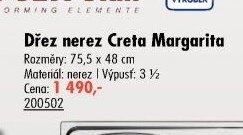 Dřez nerez Creta Margarita