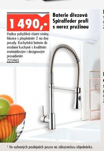 Baterie dřezová Spiralfeder profi s nerez pružinou