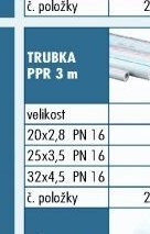 Rozvody PPR - Trubka PPR 3 m