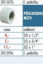 Rozvody PPR - Přechodka MZD