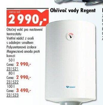 Ohřívač vody Regent