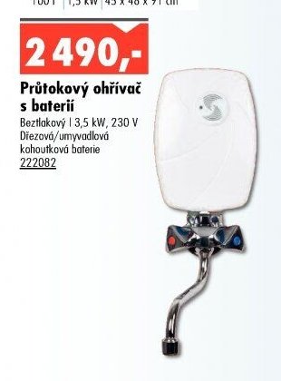 Průtokový ohřívač s baterií