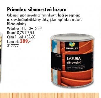 Primalex silnovrstvá lazura