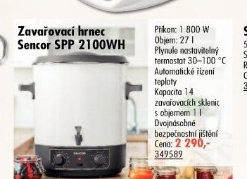 Zavařovací hrnec Sencor SPP 2100WH
