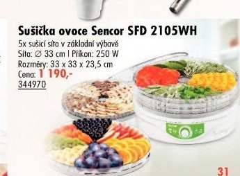 Sušička ovoce Sencor SFD 2105WH