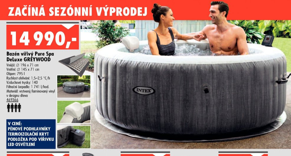Bazén vířivý Pure Spa DeLuxe GREYWOOD