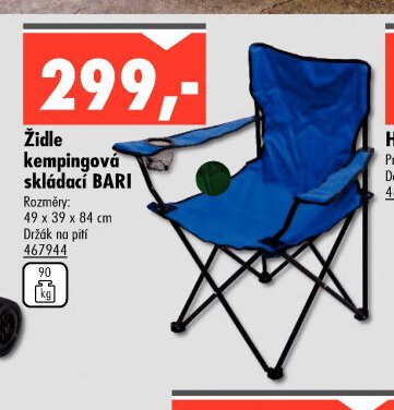 Židle kempingová skládací BARI