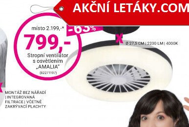 Stropní ventilátor s osvětlením AMALIA