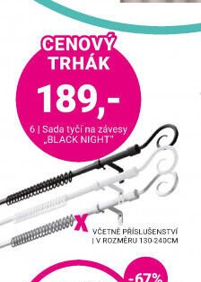 Sada tyčí na závěsy BLACK NIGHT