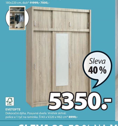 EVETOFTE Šatní skříň