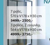 TRAPPEDAL Regál (3 police, 2 zásuvky)