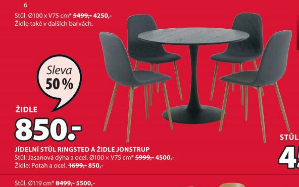 JÍDELNÍ STŮL RINGSTED A ŽIDLE JONSTRUP