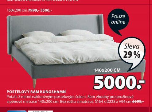 POSTELOVÝ RÁM KUNGSHAMN