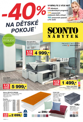 akční leták Sconto nábytek 22.7.2022-11.8.2022
