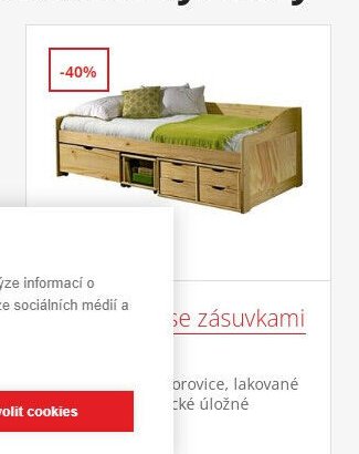 Postel se zásuvkami