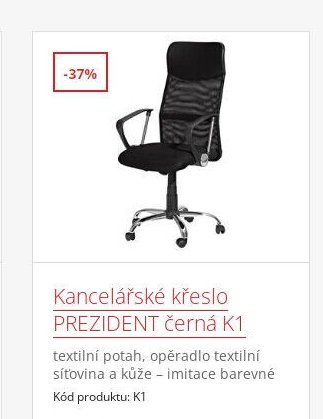 Kancelářské křeslo PREZIDENT černá K1