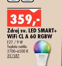 Zdroj sv. LED SMART+ WiFi CL A 60 RGBW