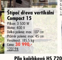 Štípač dřeva vertikální Compact 15