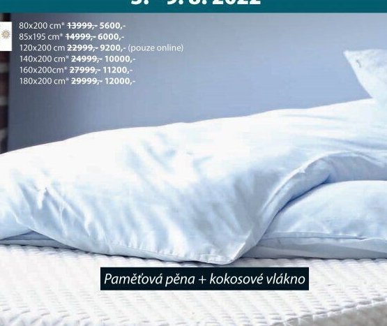 Paměťová pěna + kokosové vlákno (matrace)