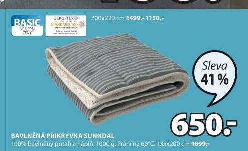 BAVLNĚNÁ PŘIKRÝVKA SUNNDAL