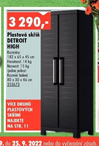 Plastová skříň DETROIT HIGH
