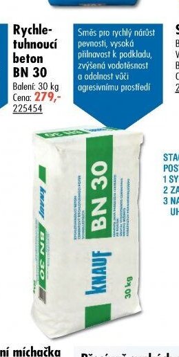 Rychletuhnoucí beton BN 30