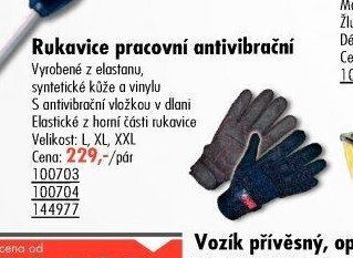 Rukavice pracovní antivibrační
