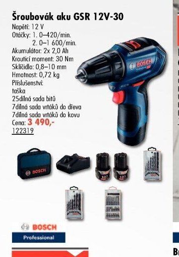 Šroubovák aku GSR 12V-30