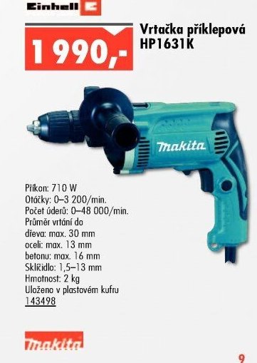 Vrtačka příklepová HP1631K