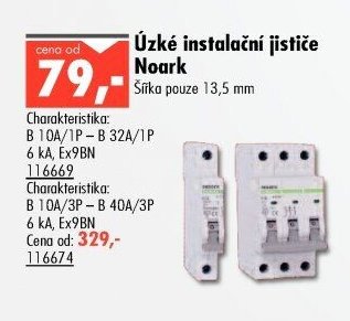 Úzké instalační jističe Noark