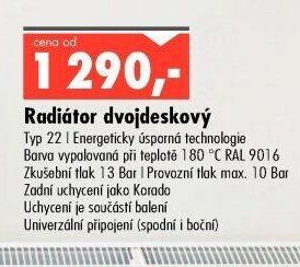 Radiátor dvojdeskový
